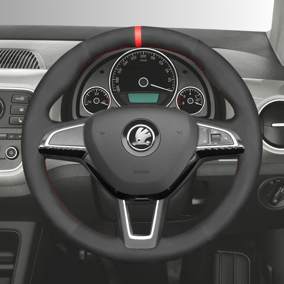 Steering Wheel Cover wrap for Skoda Citigo Fabia Karoq Roomster Octavia Superb Yeti Kodiaq Scala