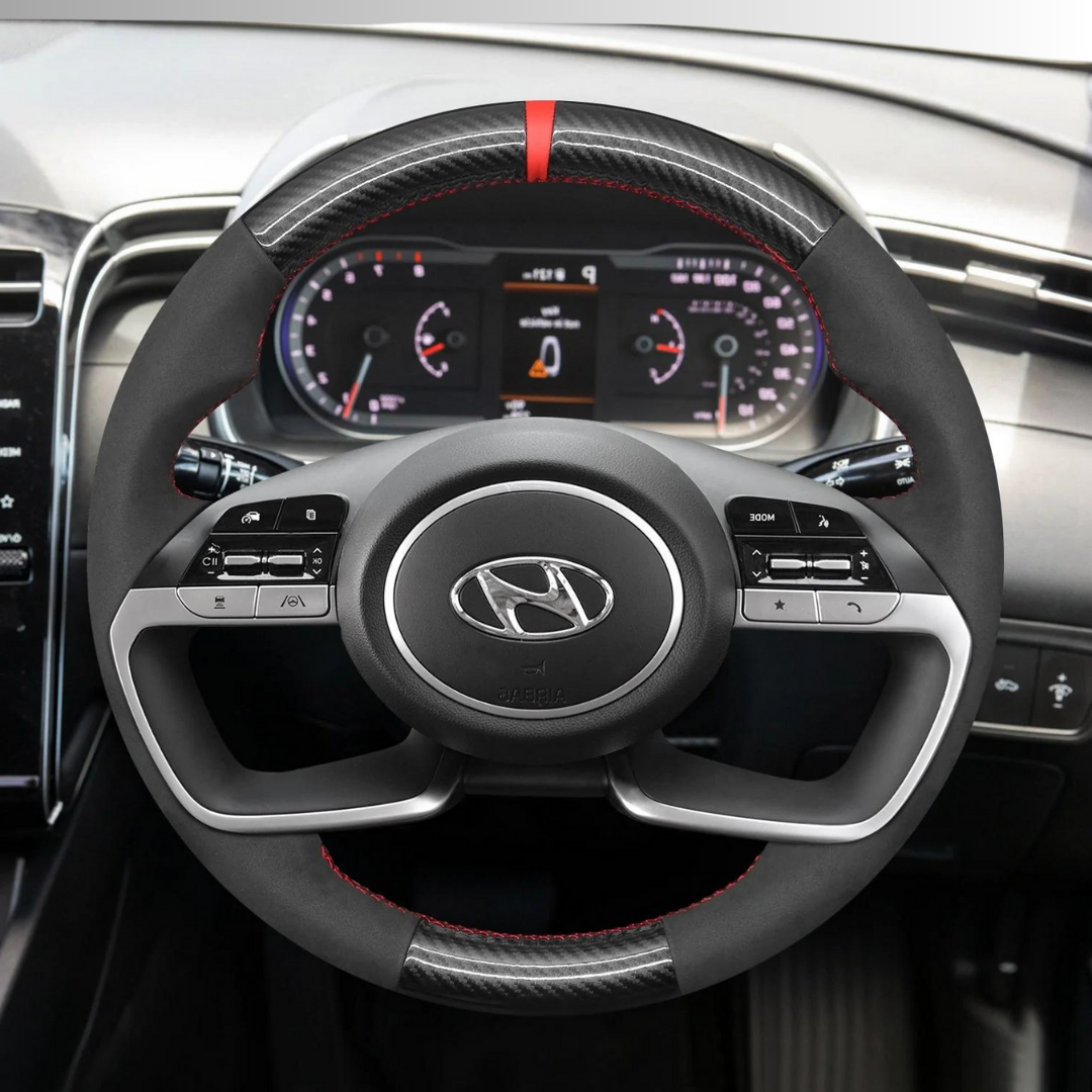 Steering Wheel Cover wrap for Hyundai Tucson / Tucson IV/ i20 III / Bayon/ i30 Sedan (Active/Elite)