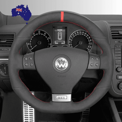 Steering Wheel Cover wrap for Volkswagen Golf GTI 5 (V) / Golf R32 Scirocco / Passat Variant (R-Line) / Tiguan (R-Line)