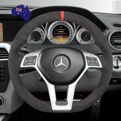 Steering Wheel Cover wrap for Mercedes-benz C-Class W204 / E-Class W212 / CLS-Class C218 / GLA 45 AMG X156 / SL-Class R231 / SLK-Class R172 2012-2016