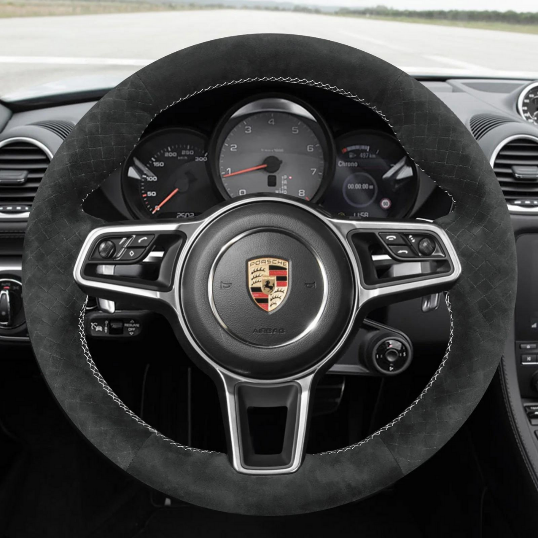 Steering Wheel Cover wrap for Porsche 911 718 Boxster Cayman 718 Spyder 918 Spyder Cayenne Macan Panamera