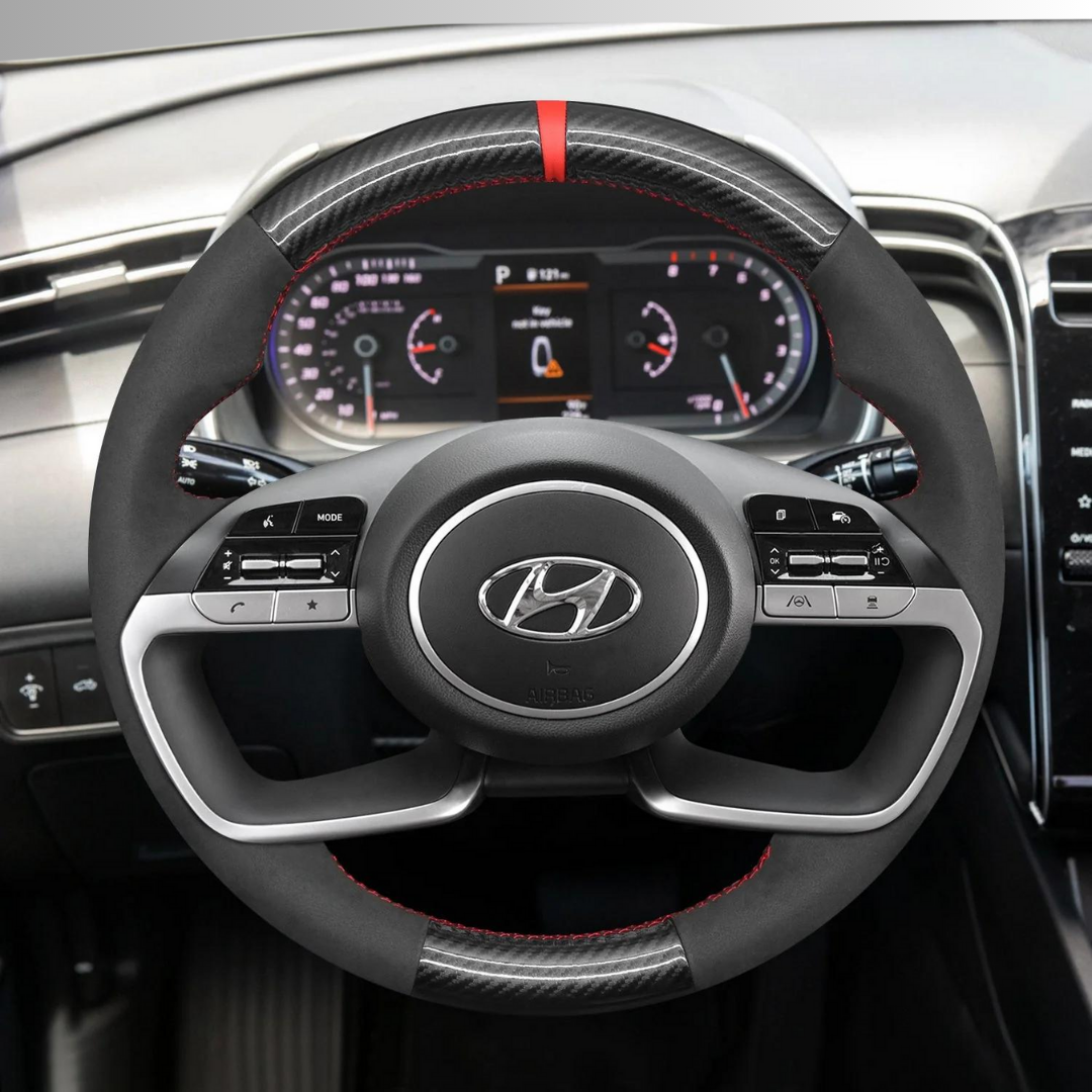 Steering Wheel Cover wrap for Hyundai Tucson / Tucson IV/ i20 III / Bayon/ i30 Sedan (draft/Elite)