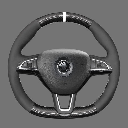 Steering-Wheel-Cover-for-Skoda-Octavia-Superb-Fabia-Kodiaq-Citigo-Scala-rs-statio-wagon-2015-2019