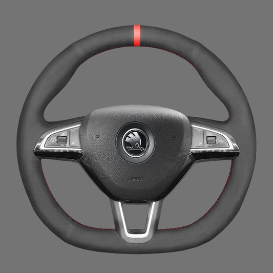 Steering-Wheel-Cover-for-Skoda-Octavia-Superb-Fabia-Kodiaq-Citigo-Scala-rs-statio-wagon-2015-2019