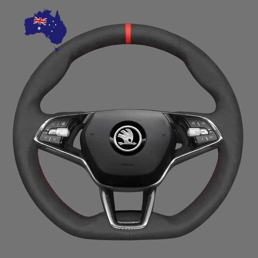 Steering-Wheel-Cover-For-Skoda-Fabia-Kamiq-Scala-Octavia-VRS-RS-Combi-2022-2023
