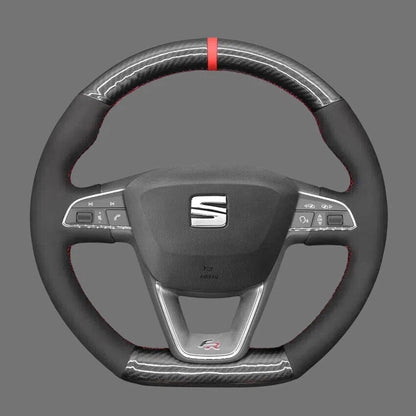 Steering-Wheel-Cover-for-Seat-Leon-FR-CUPRA-Ibiza-Alhambra-Line-Arona-Ateca-Toledo-2014-2020