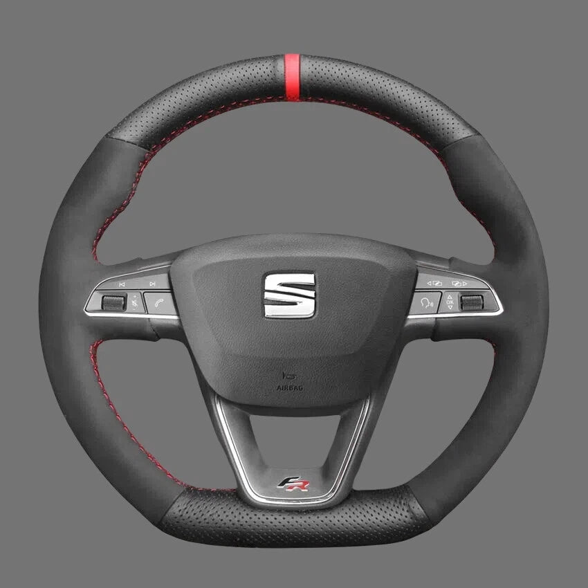 Steering-Wheel-Cover-for-Seat-Leon-FR-CUPRA-Ibiza-Alhambra-Line-Arona-Ateca-Toledo-2014-2020