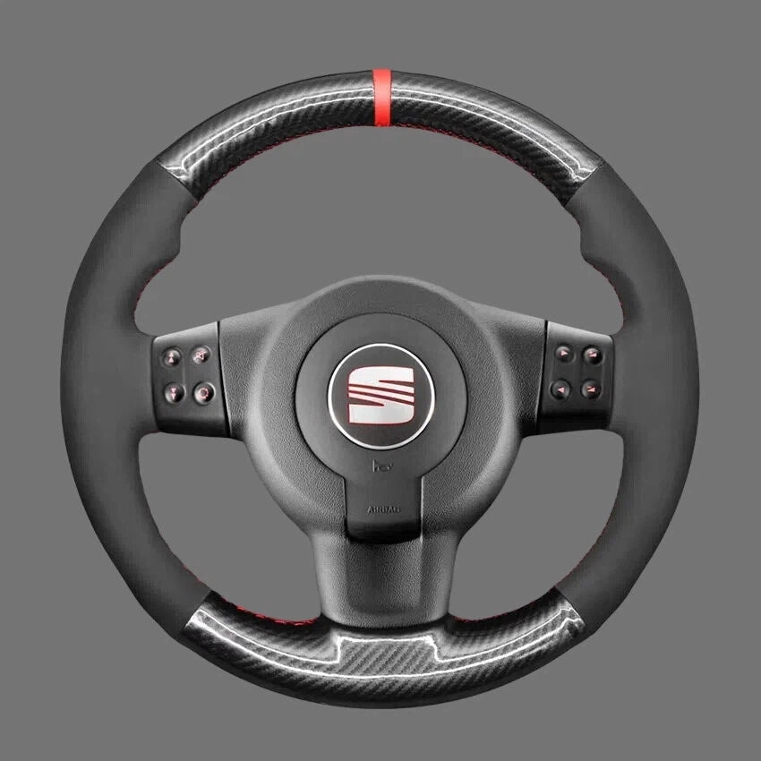 Steering-Wheel-Cover-for-Seat-Leon-FR-Cupra-MK2-1P-Ibiza-FR-6L-Multifunction-2005-2009